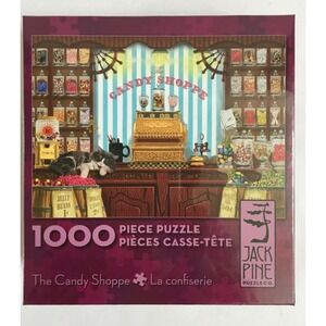 Cobble Hill Company Jack Pine Puzzle Co. 1000 Piece The Candy Shoppe Shop Cat